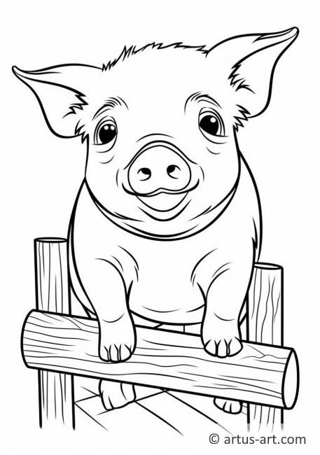 Page de coloriage de cochon mignon pour enfants